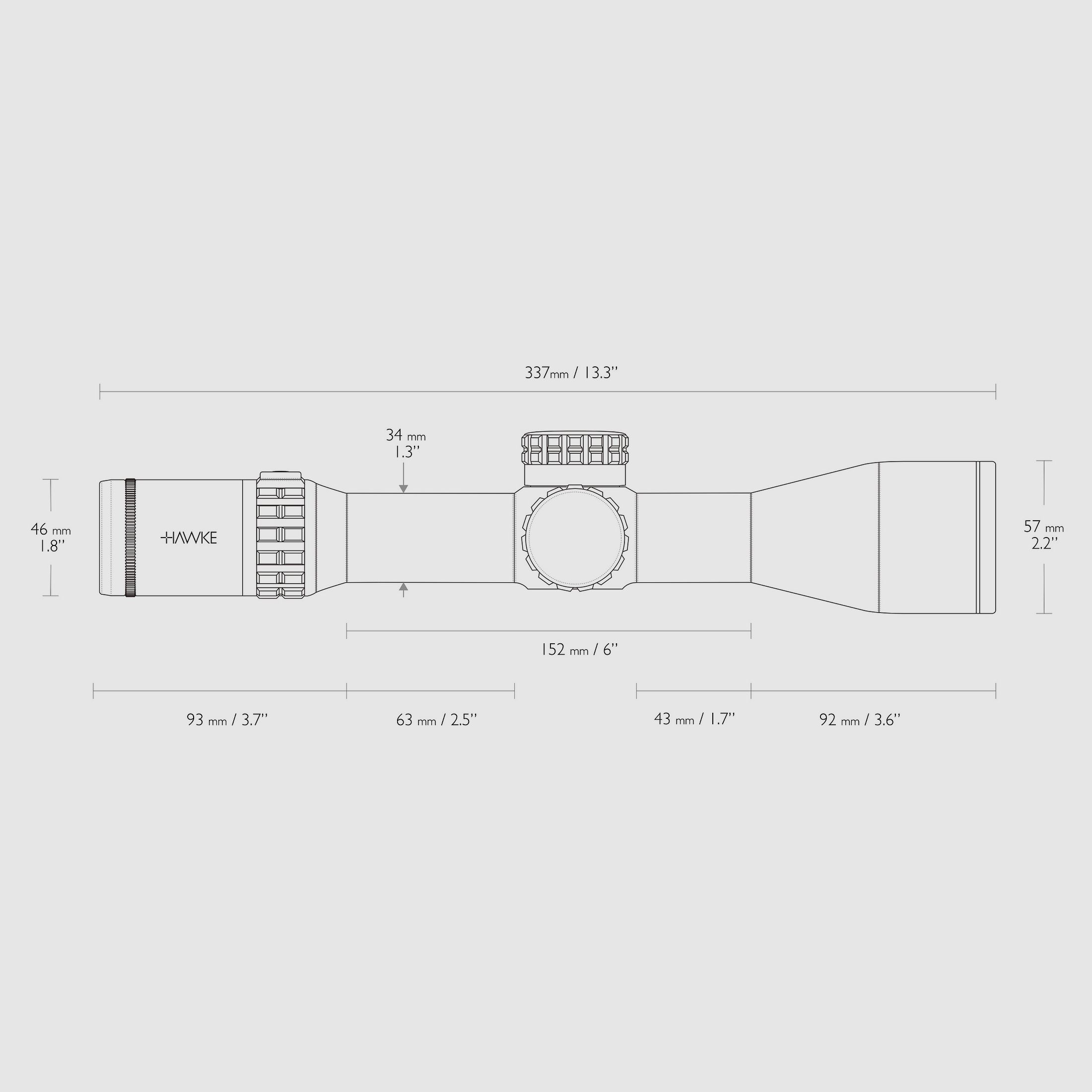 BWare HAWKE 18621 Zielfernrohr FRONTIER 34 FFP 3-18x50 MOA PRO EXT ABSEHEN V388