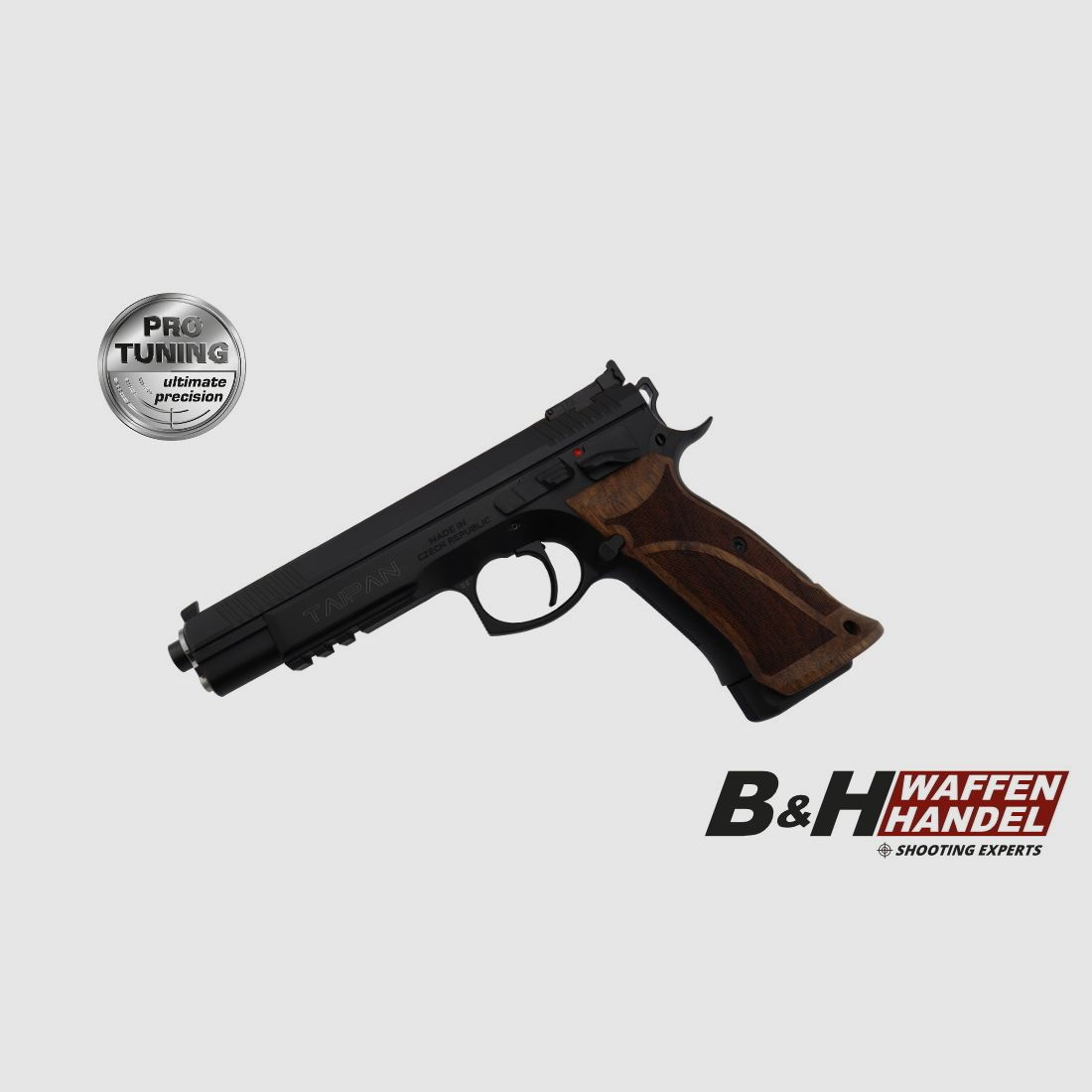  Pro Tuning  CZ 75 Taipan Sport 6 Zoll Sportpistole mit Nussbaum Griff