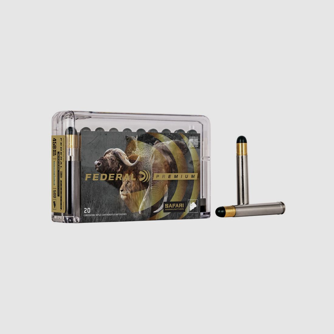 Federal Premium Safari Woodleigh Hydro Solid .458 Win. Mag. 500GR solid RN 20 cartridges