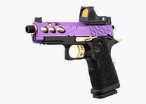 Pistolet Airsoft GBB Stryk Hi-Capa Lancer Tactical - Réplique 4.3 avec RMR Violet - Précision et Réalisme Accrus