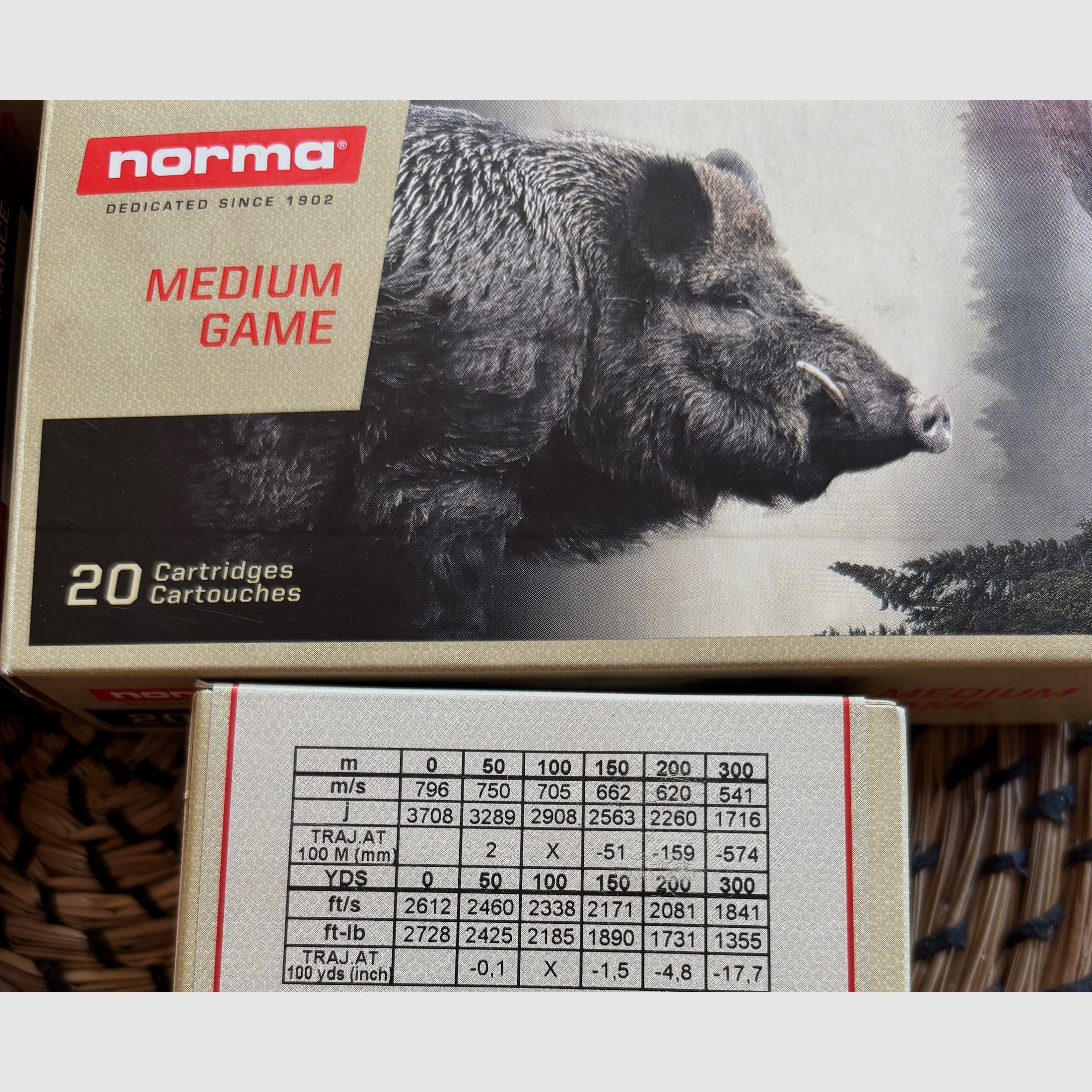85 shots Norma Vulkan 11.7 g / 180 gr 36 shots Hornady SST 150 gr caliber .308 nice overall package TOP!