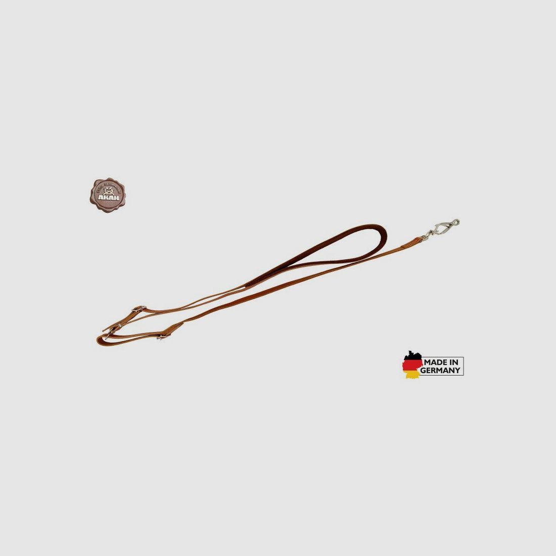 AKAH Umhängeleine aus Fahlleder mit Yak-Polster