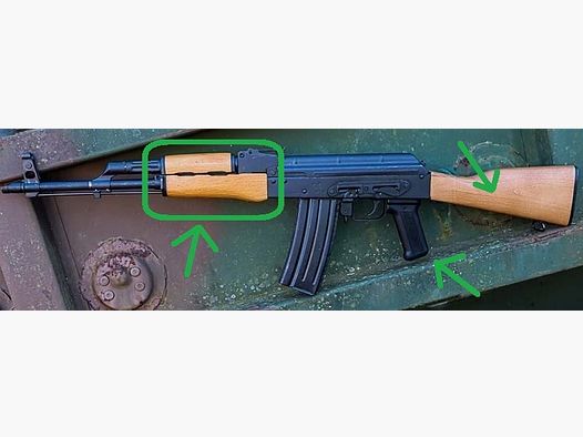 Componentes de montaje AKM rumanos S.U.C.H.E de Cugir VB (protección de mano, empuñadura, culata)