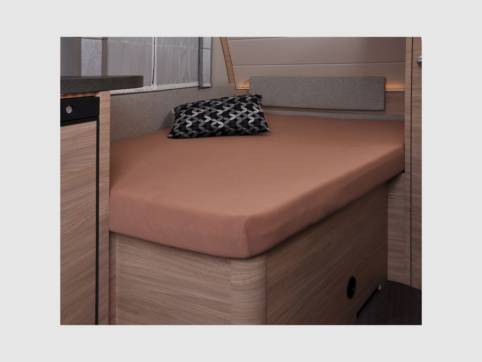 Lenzuolo con angoli, 137 x 195 (110 / 90) cm per letto francese in caravan, titanium, immagine 2 di 4