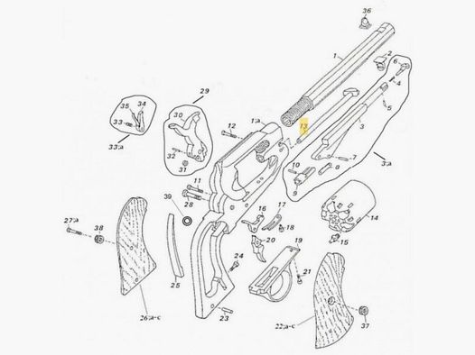 Vervangonderdelen voor Pedersoli Remington Detente Revolver modellen
