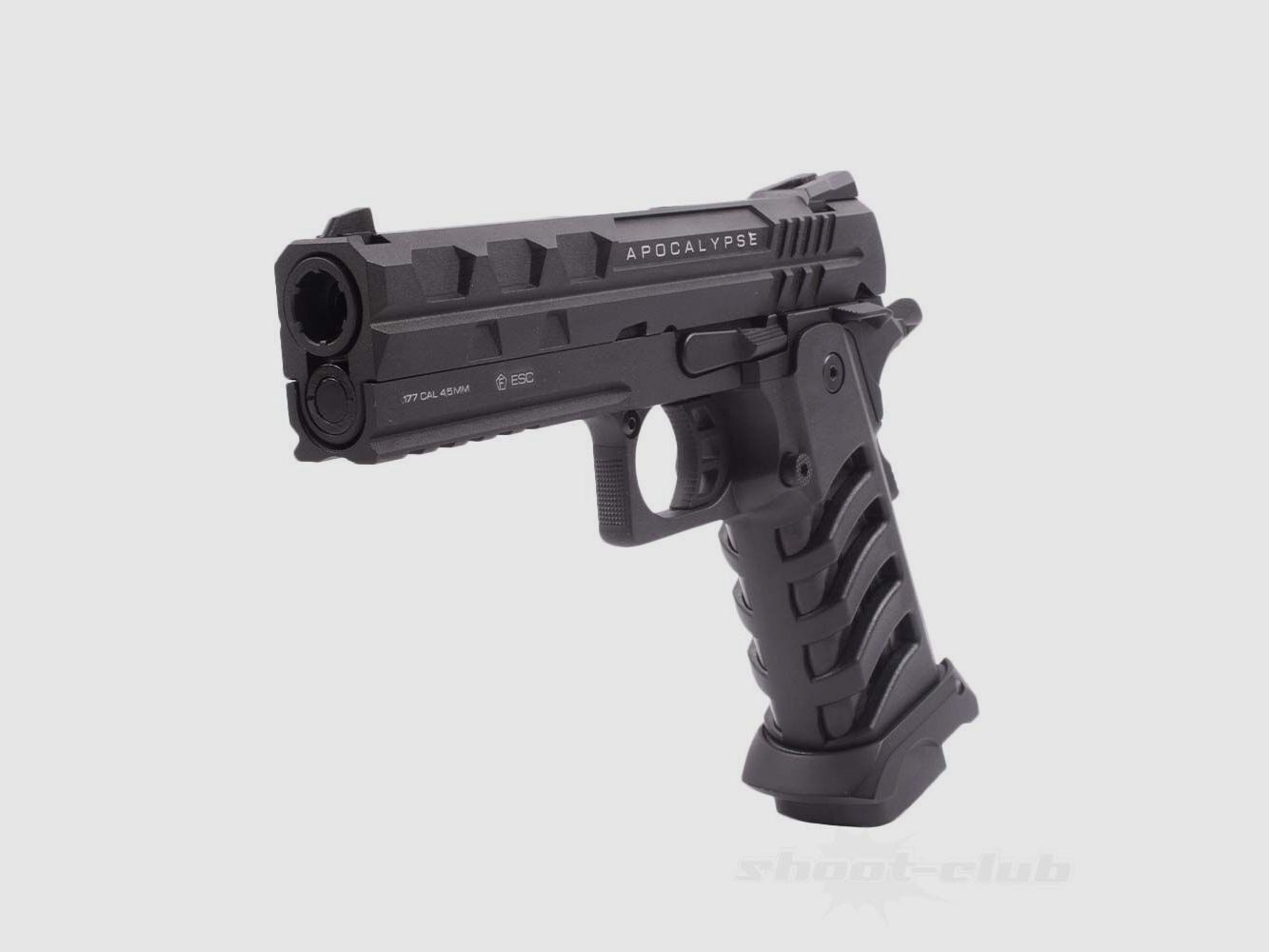 NX Apocalypse Co2 Pistole mit Blow Back 4,5mm Schwarz Skelett-Griffstück