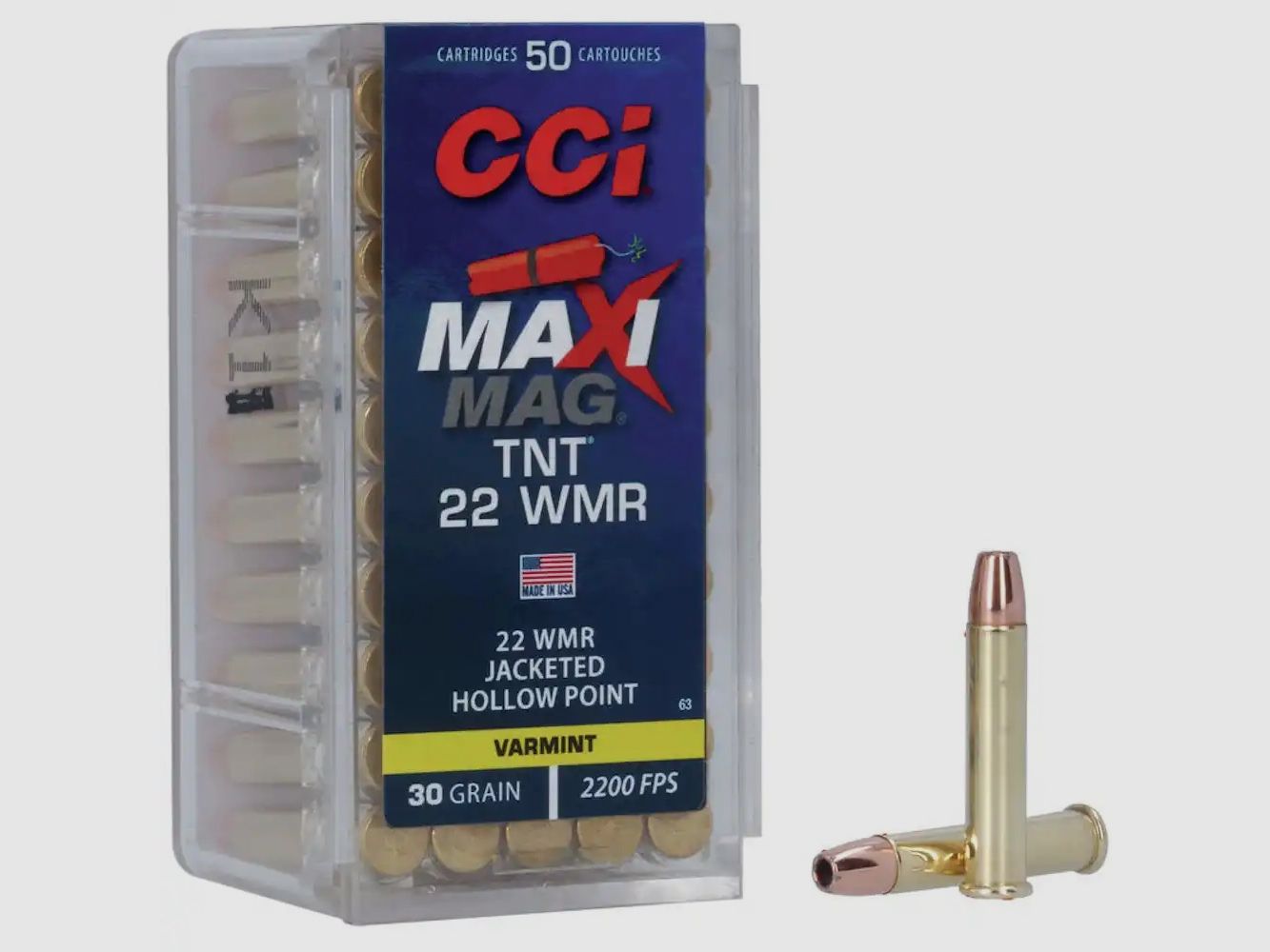 CCI .22 Win. Mag. TNT-punta hueca 1,9g/30grs.