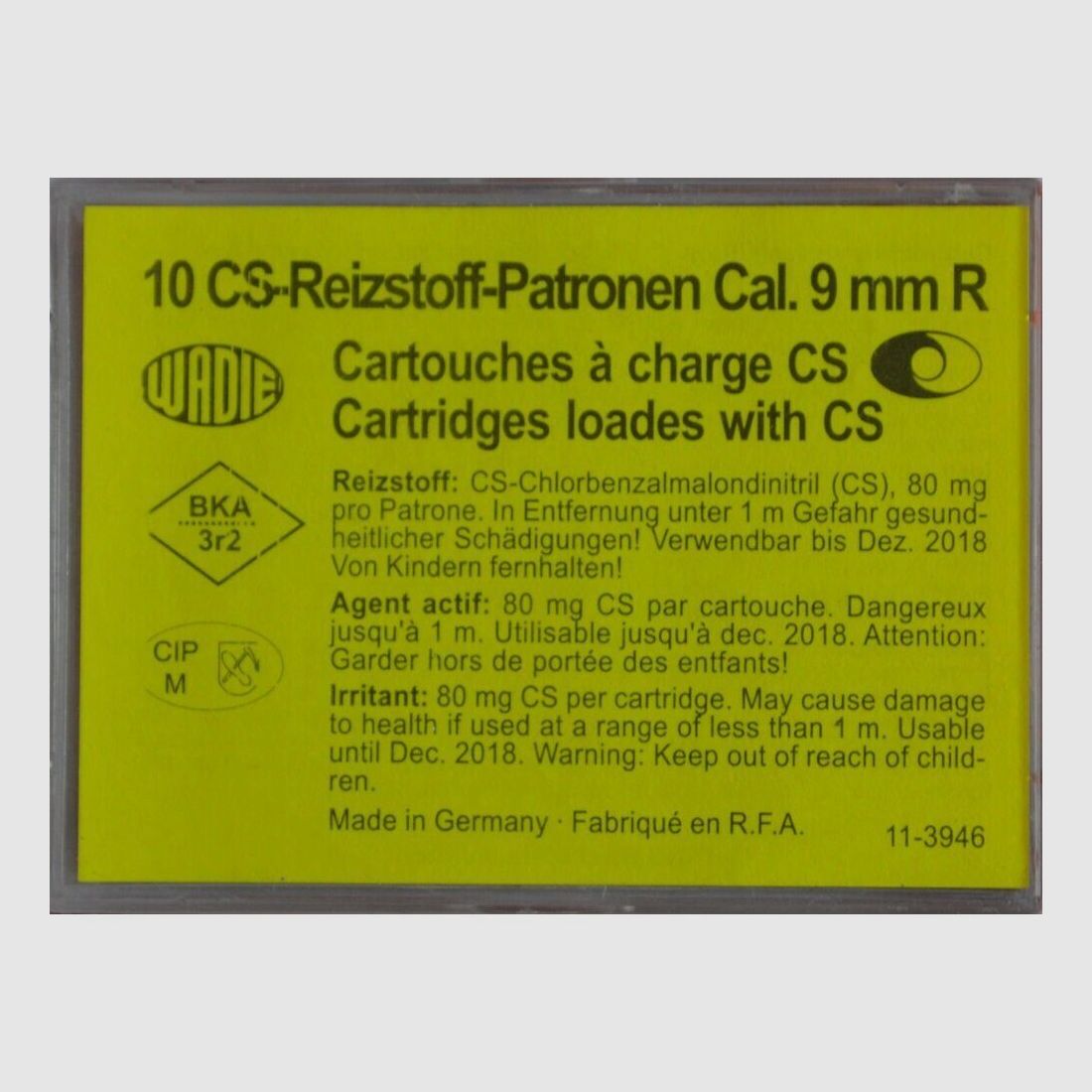 Patronen 9 mm/380 Cs A Gaz X10, Bild 1 von 5