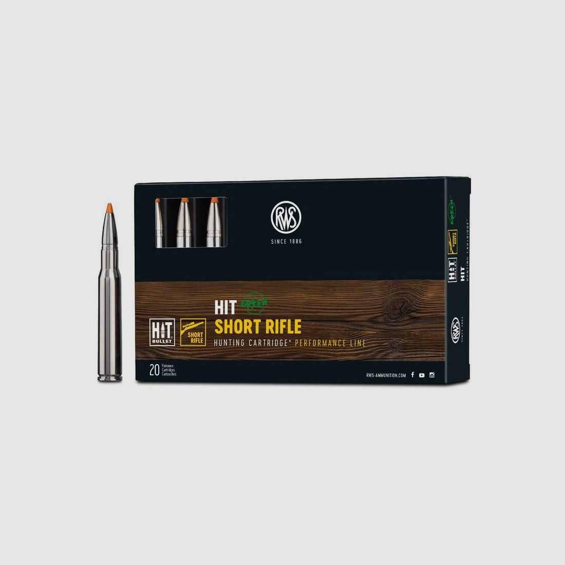 RWS Büchsenpatronen Kaliber .30-06 Spring. HIT Short Rifle 165gr
