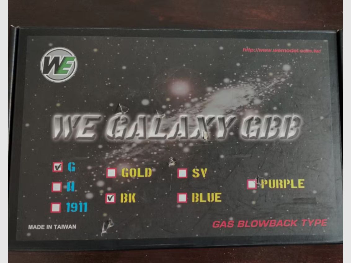 WE Galaxy GBB Gas Airsoft-Pistole Schwarz 6mm BB