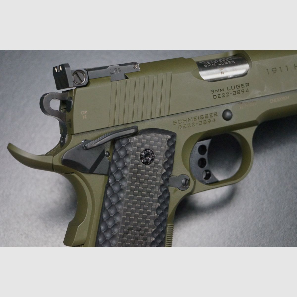 Schmeisser Hugo 1911 OD Green 9mm 6", image 4 of 10