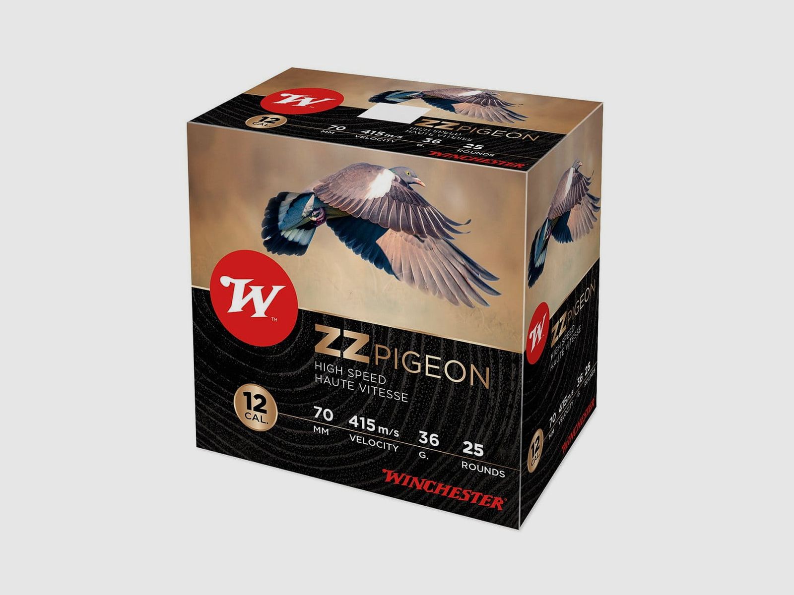 Winchester shotgun cartridge ZZ Pigeon 36g template cal. 12/70 - 25 pcs.