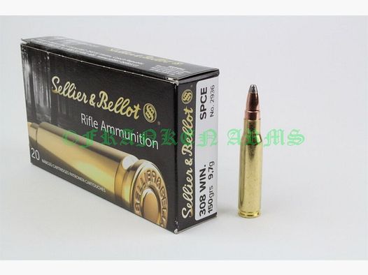 Sellier&Bellot .308 Win. SPCE 150gr. 9,7g 20 Stück Staffelpreise