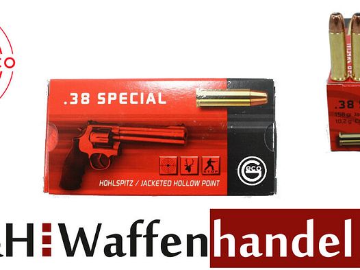 Geco	 50 Schuss Revolverpatronen .38Special HP / Hohlspitz