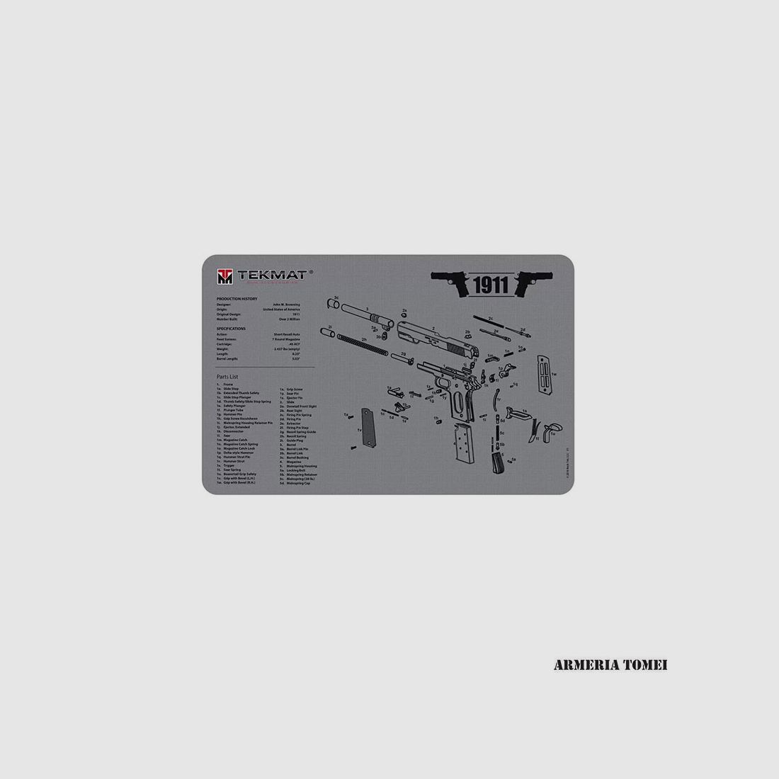 TEKMAT – 1911 GREY GUN CLEANING MAT 28x43cm