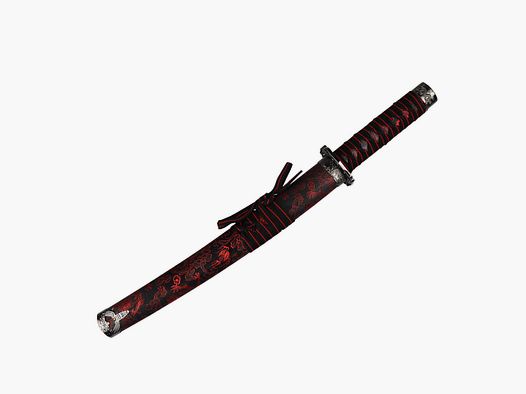 Tanto Samuraischwert Red Dragon Dekoschwert mit stumpfer Klinge