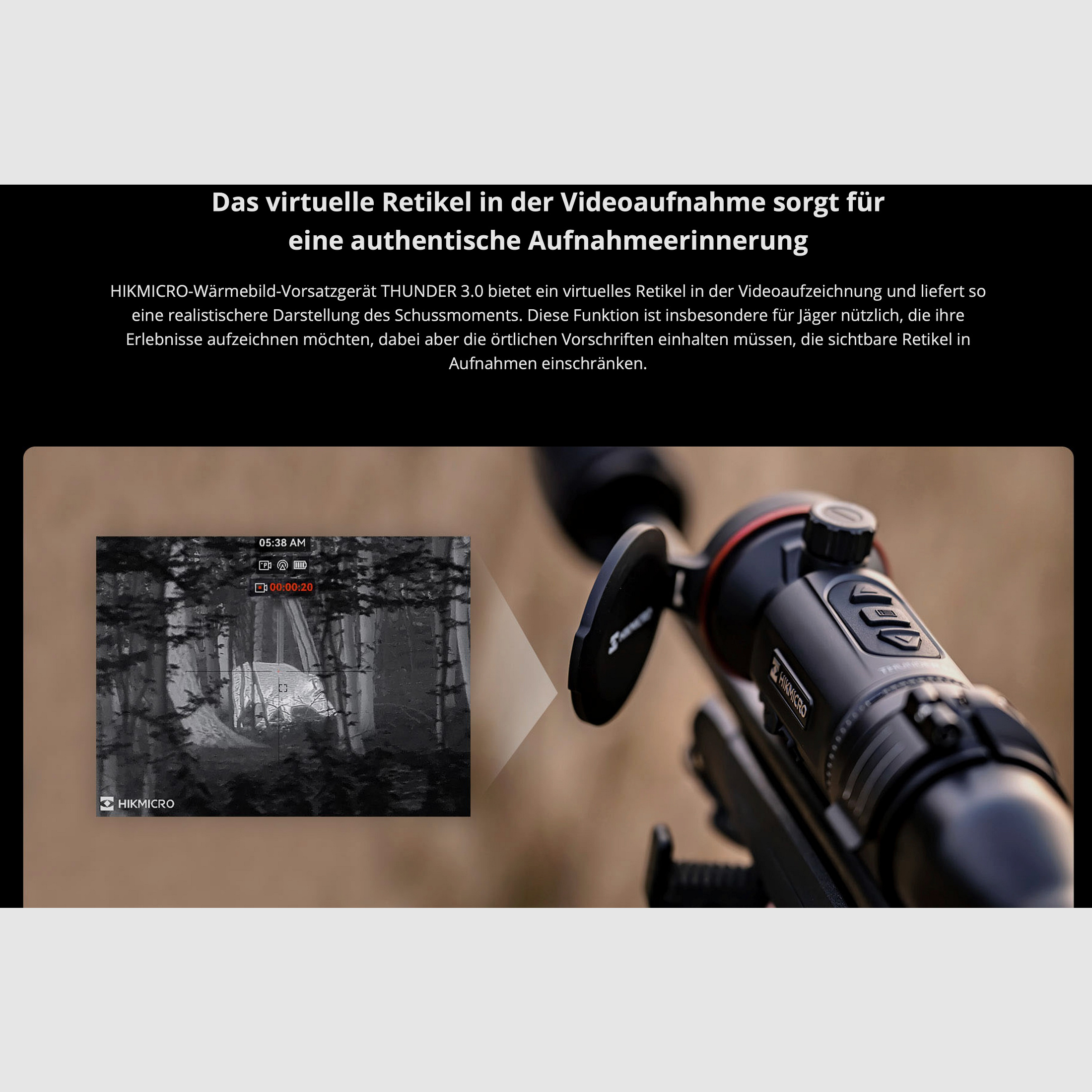 Hikmicro 50-2-128 Clip-On Thunder TQ35C 3.0 Wärmebildvorsatzgerät 640 x 512 12µm < 15 mK