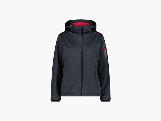 CMP Zip Hood Damen Softshelljacke Anthrazit Pfingstrose