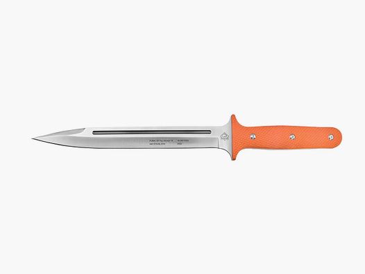 PUMA XP cuchillo para jabalí 15, cuchillo de captura, G10 naranja con piel de pez, funda Kydex
