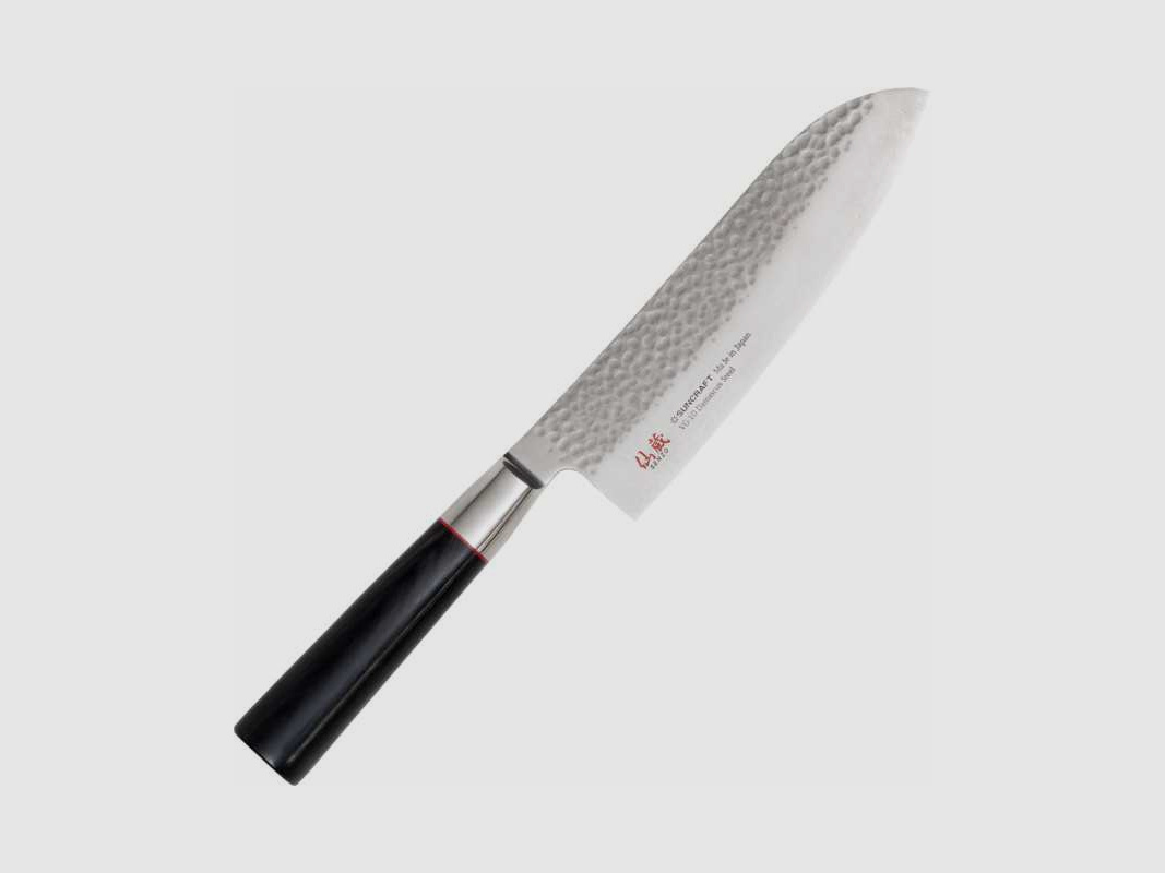 Senzo Santoku japanisches Kochmesser Damast VG10