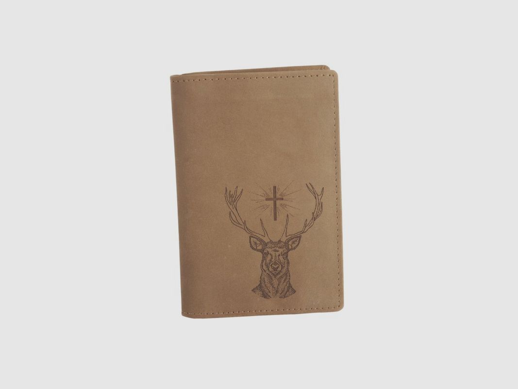 Funda de cuero para documentos con motivo de caza – San Huberto, imagen 3 de 3