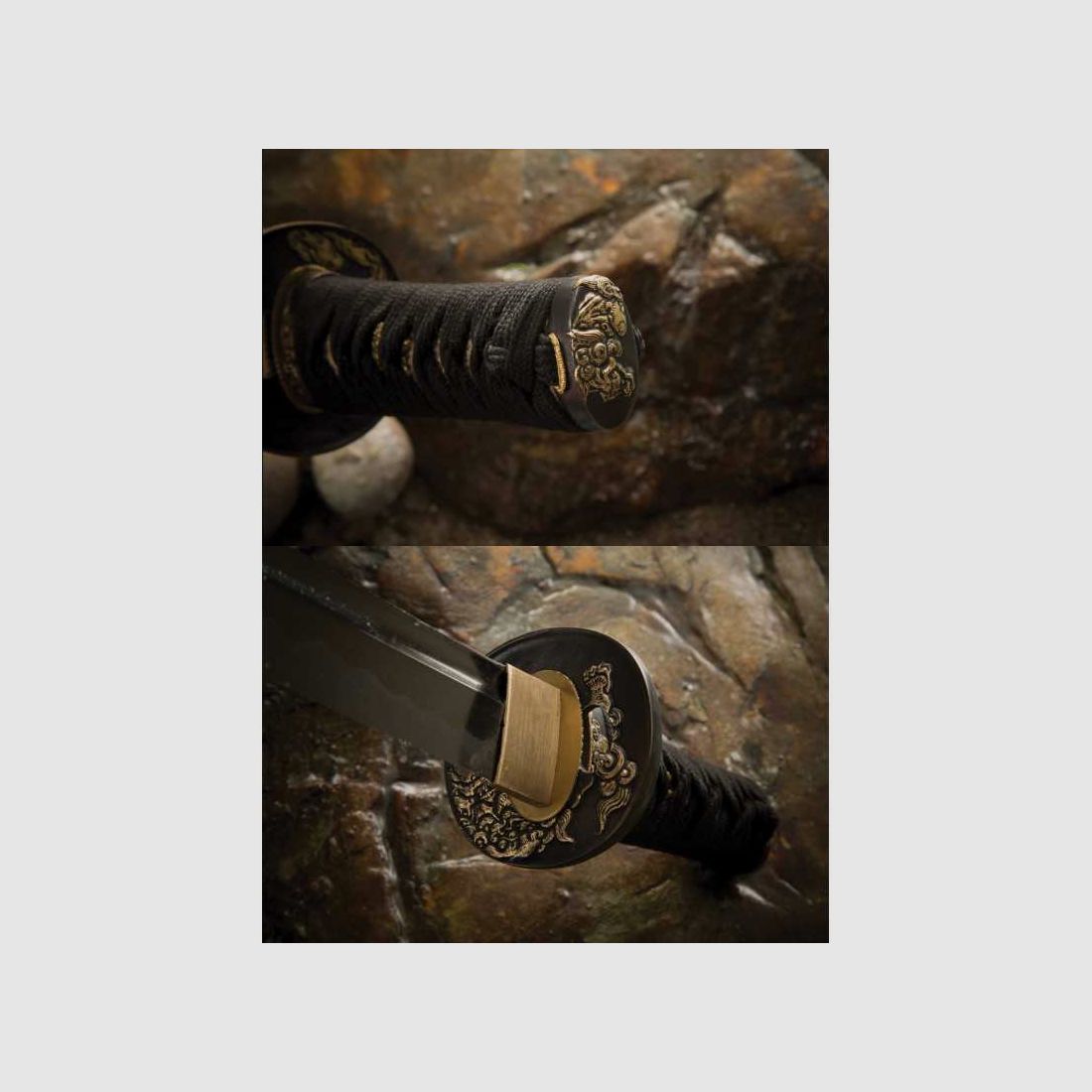 Cold Steel Gold Lion Katana Damaststahl Samurai Schwert