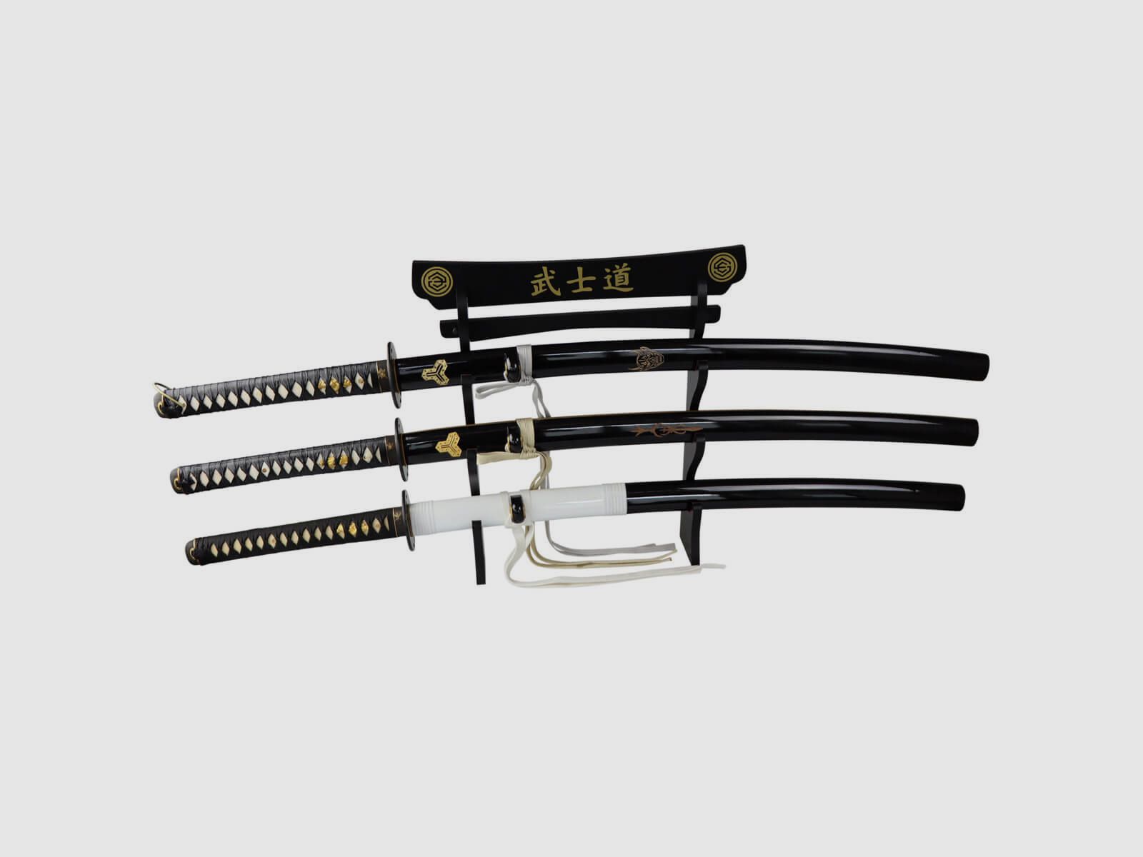 Kill Bill Schwertset 3x Katana 1045 Stahl scharfe Klinge Metall