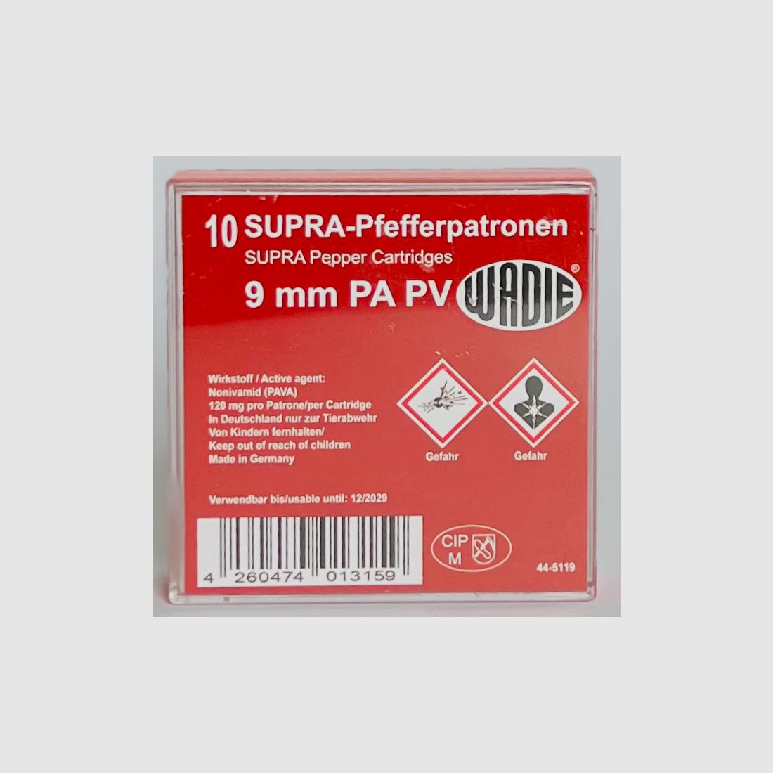 Cartouches à gaz 9 mm P.A.K. pour pistolets 10 pièces.