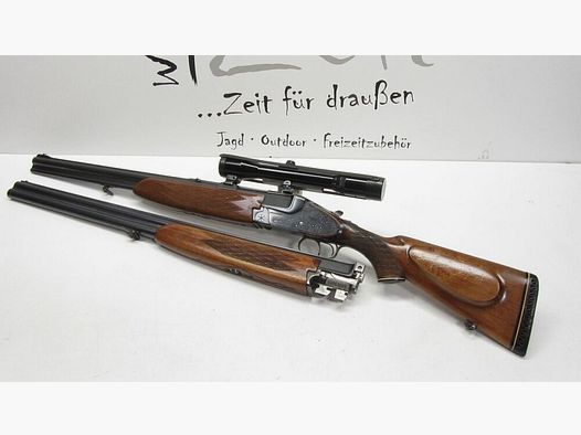BBF side lock combination rifle Brünner BRNO SUPER, 7x65R & 12/70, ZFR S&B 12/70;7x65R