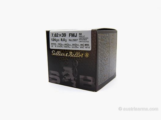 Sellier & Bellot 7.62x39mm FMJ 124gr – Full Metal Jacket