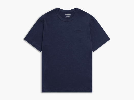 Bergans Logo Merino Tee Uomini Blu Navy S