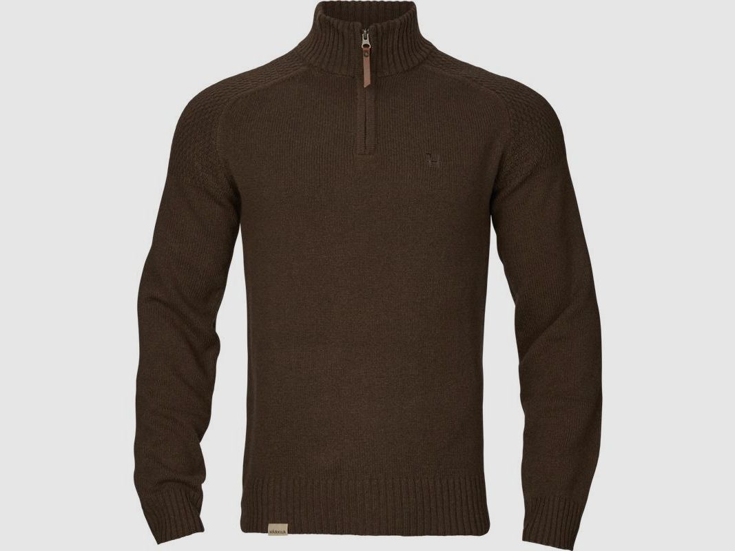 PULL VINCENT MERINO HALB-REISSVERSCHLUSS – BRAUN – GRÖSSE L, Bild 1 von 2