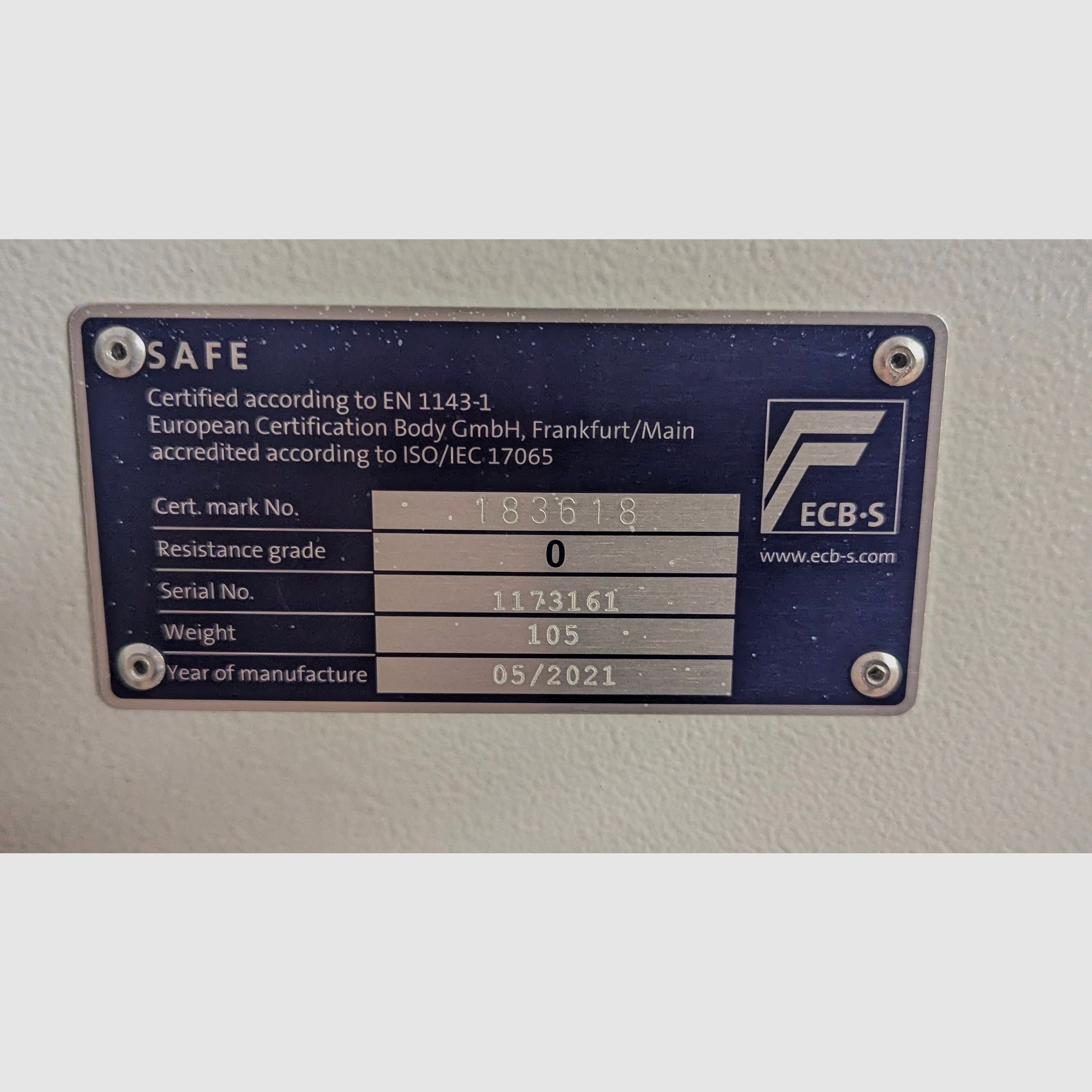 Waffenschrank Doppelbartschloss Klasse 0 Bj 2021