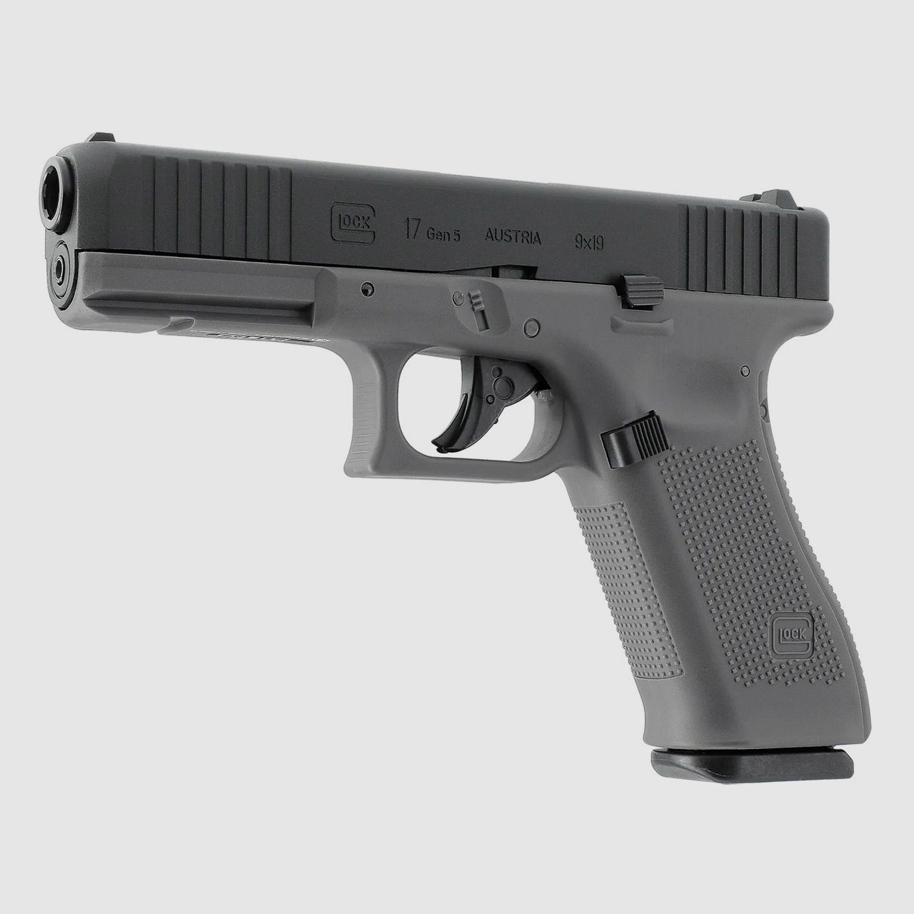 CO2 Softair Pistole Glock 17 Gen5 Tungsten Gray Blow Back Metallschlitten Kaliber 6 mm BB (P18)