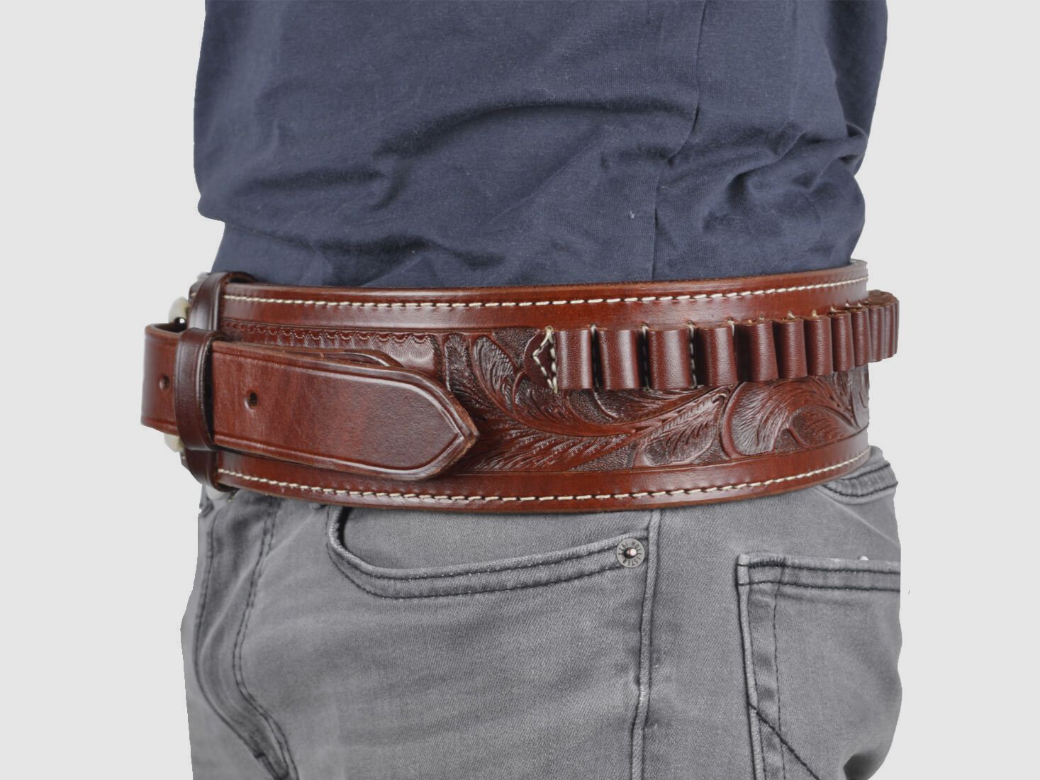 Custom Belt Buscadero XL .44/.45 Brown RH, immagine 7 di 8