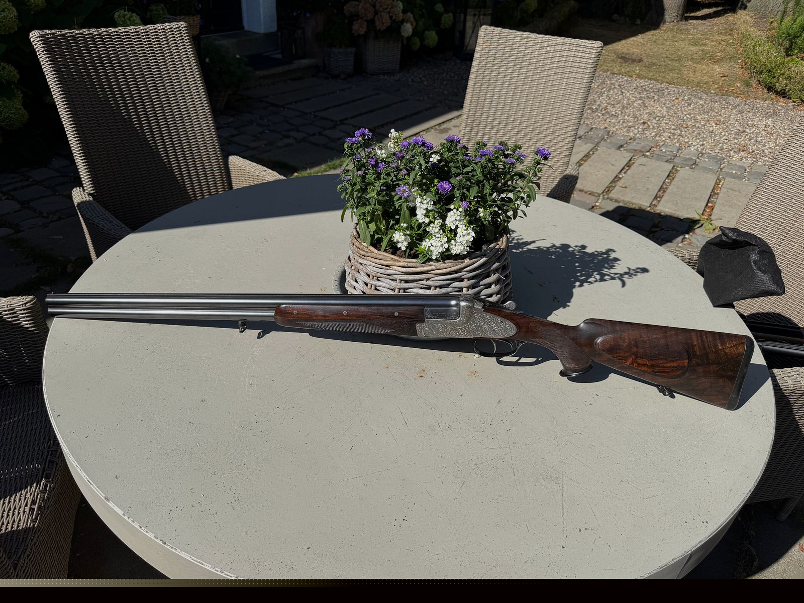 Merkel masterpiece side lock double shotgun, double rifle and double rifle 203E caliber 12/70 .30R Blaser & 9.3x74R