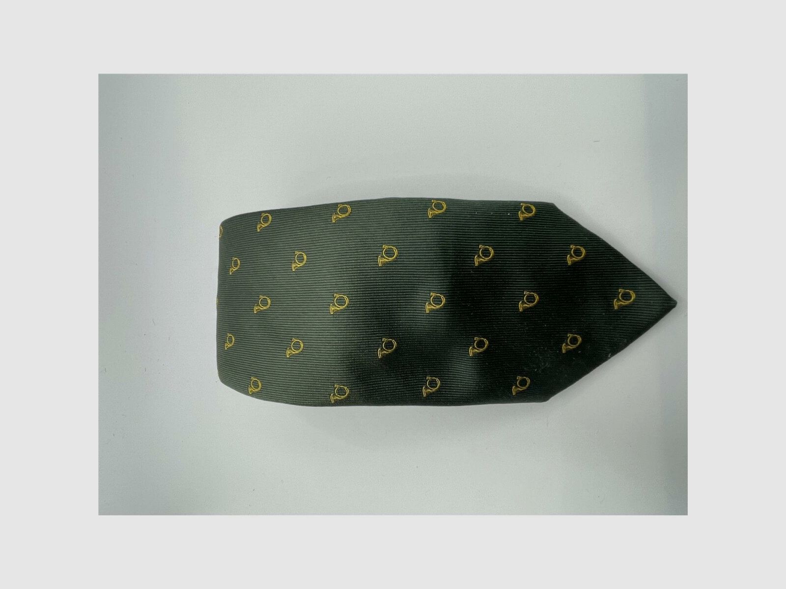 Robert Keyte cravatta 100% seta verde motivo corno da caccia