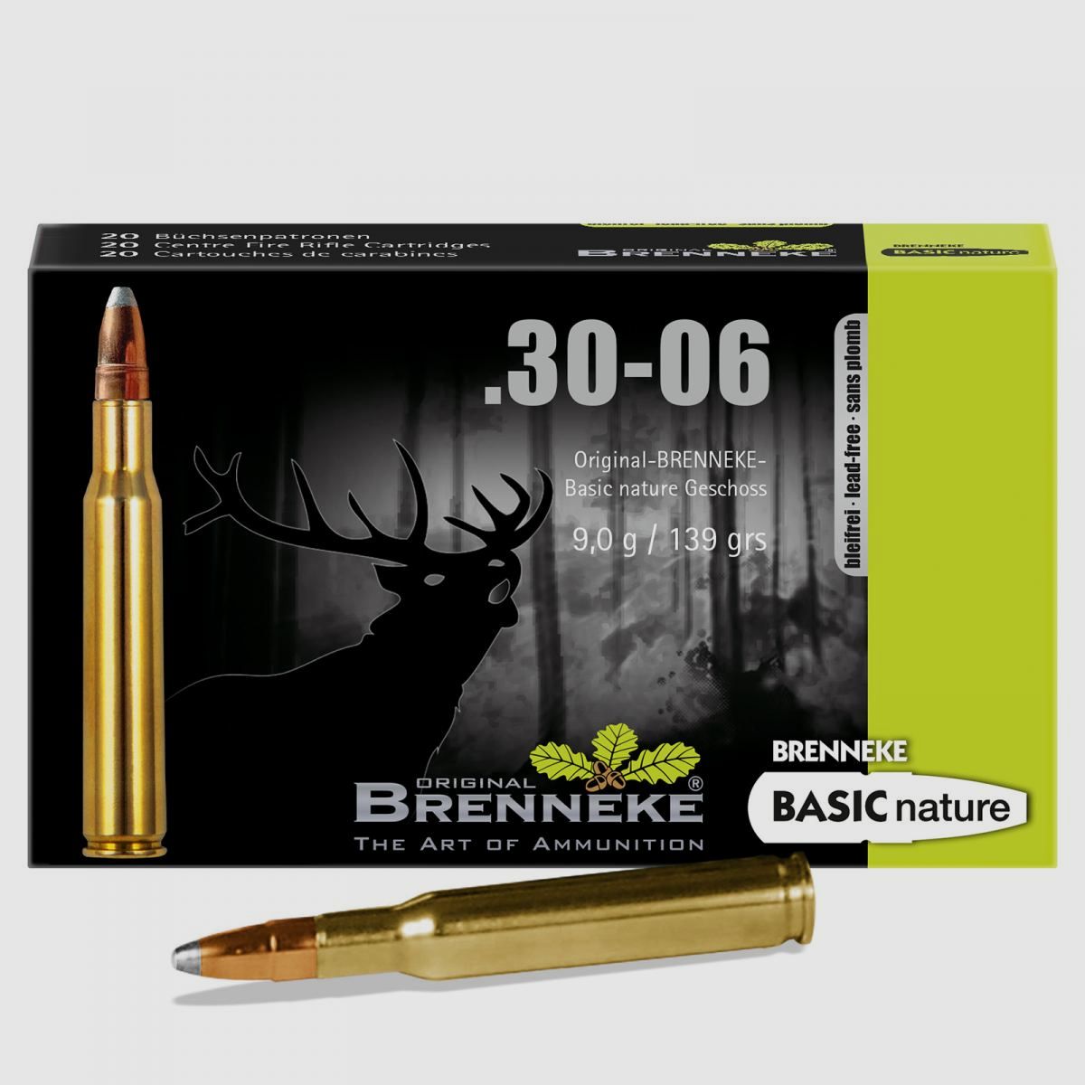 Brenneke .30-06 Sprg. 139GR Basis natuur 20 patronen