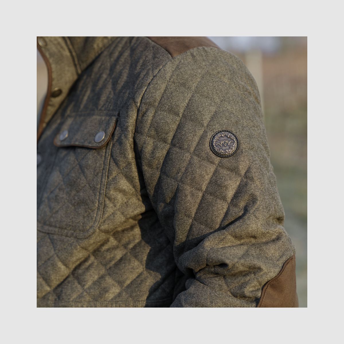 BLASER Men's Vintage Jacket Miles Olive Melange - Black