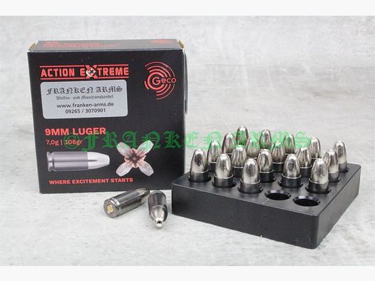 Geco 9mm Luger Action Extreme 108gr. 7,0g 20 Stück Staffelpreise
