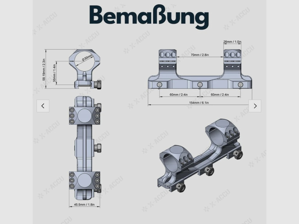Vector Optics X-Accu Blockmontage, 30mm Tubus, 21mm Picatinny, h= 35mm