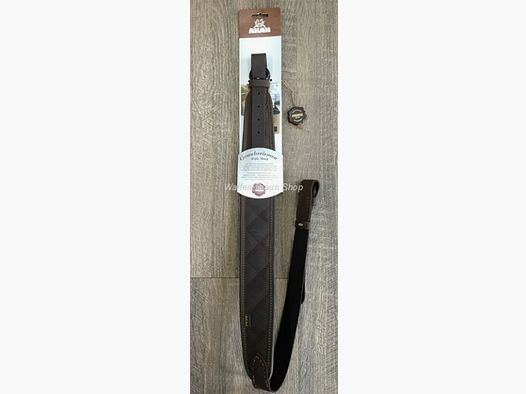 AKAH Gewehrriemen Pullup Leder, mit Polsterung, gesteppt. Braun. L100cm, B 6cm.