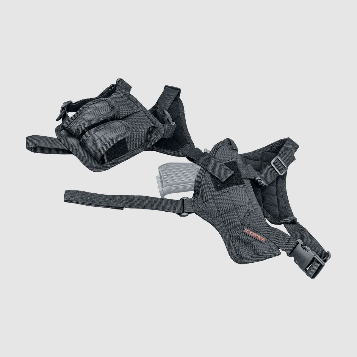UMAREX Schulterholster Nylon Typ A für große Pistolen mit Doppel-Magazintasche