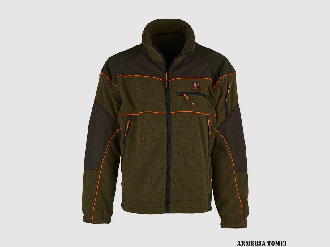 UNIVERS – HUNTING JACKET PIEVE FLEECE GREEN/ORANGE, image 1 of 4