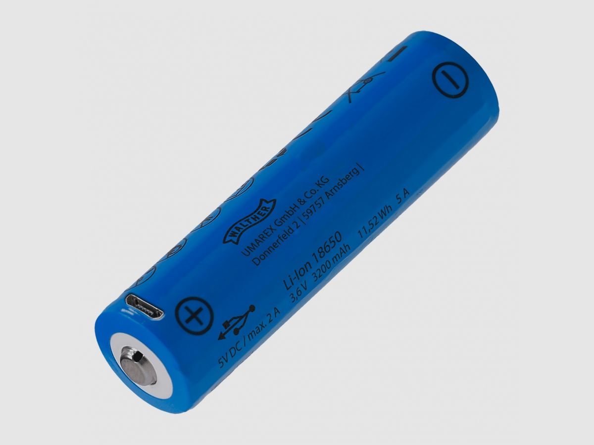 Walther ICR USB-Akku (18650 3200 mAh 3,7 V), Bild 1 von 2