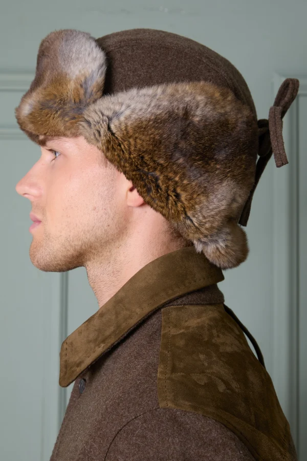 Chapeau de chasse Habsburg avec fourrure en loden marron, image 4 sur 4