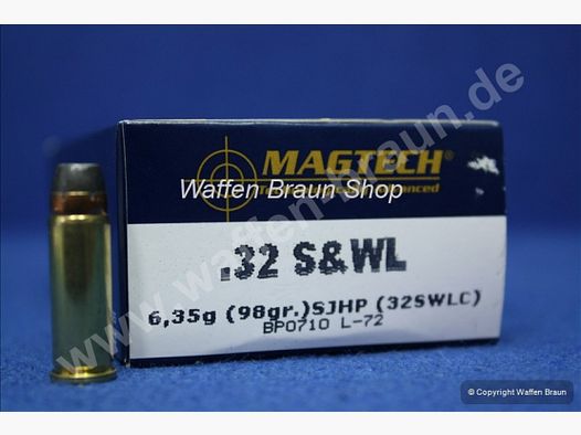 Magtech.32S&W SJHP 98GRS A50 #32SWLC