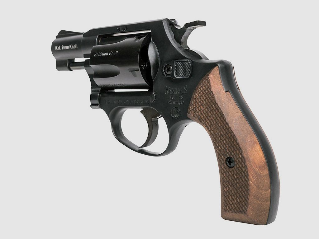 Schreckschuss Revolver Weihrauch Arminius HW 88 Super Airweight schwarz Holzgriffschalen Kaliber 9 mm R.K. (P18)