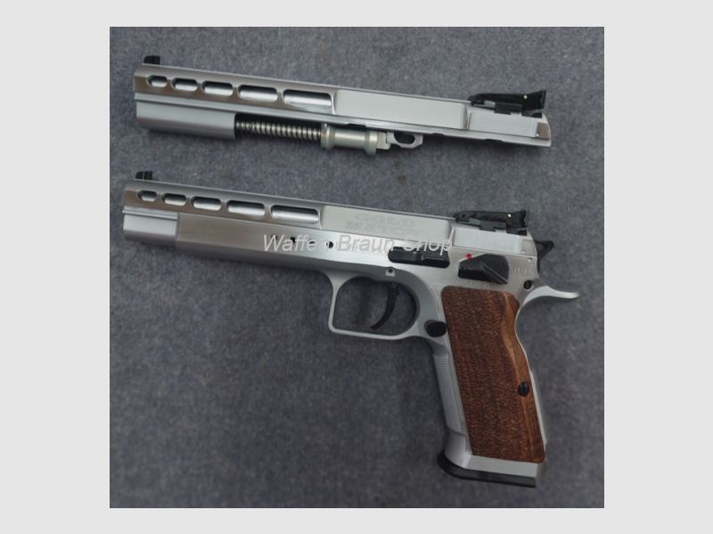 Tanfoglio Pistole T97L Gold Match Bullseye Combo, 6", Kal. .45 Auto, hartverchromt, +WS 9mm Luger
