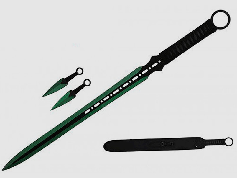 Ninja Schwert mit Kunai und Saya